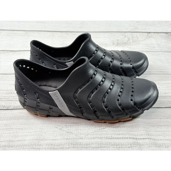 Sperry Water Strider Black Rubber Slip On Shoe Mens Size 7 Women's Size 8 - Picture 4 of 7